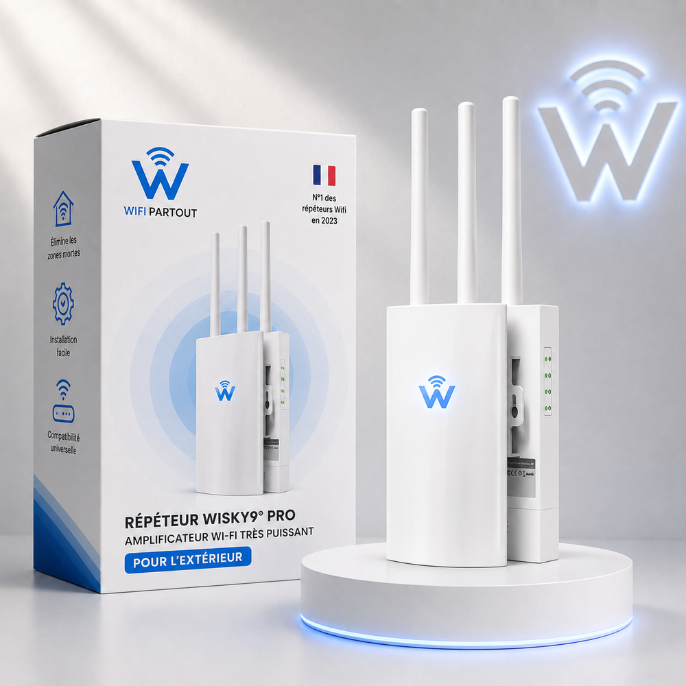 Répéteur Wi-Fi Très Puissant pour l'Extérieur WiSky9® Pro